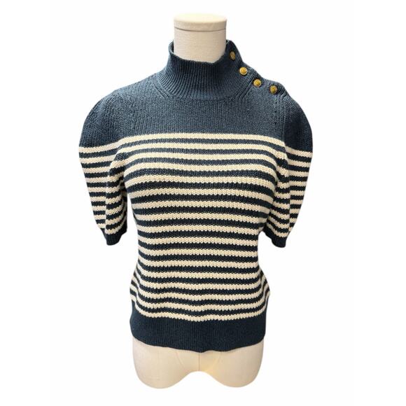 Anthropologie Maeve Divendra Stripe Knit Short Sleeve - Picture 2 of 4